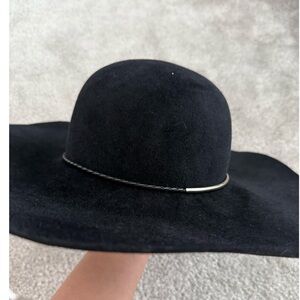 Eugenia Kim Black Wide-Brim Hat rabbit hair